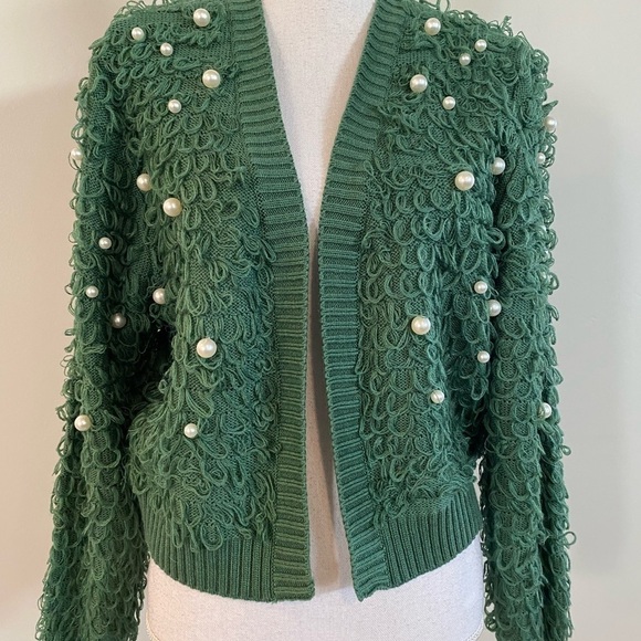 NWOT mighty fine green cardigan - Picture 2 of 5